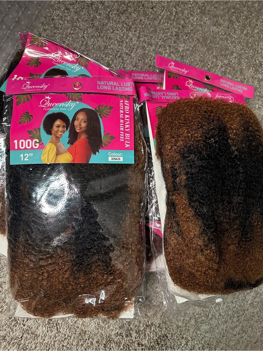 Afro Kinky Bulk Hair Extension -color 30NA30 Ombre for mini Twist, crotchet